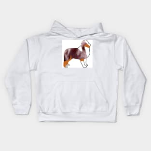 miniature american shepherd red merle silhouette Kids Hoodie